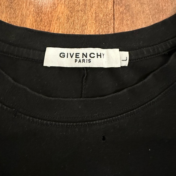 Givenchy Black Distressed Logo Short Sleeve Tee T-Shirt Sz Large - Picture 5 of 9
